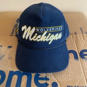 47 Brand Michigan Wolverines Corduroy Navy Cap with Embroidered Logo